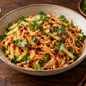 Salată picantă de tăiței cu ulei de chilli