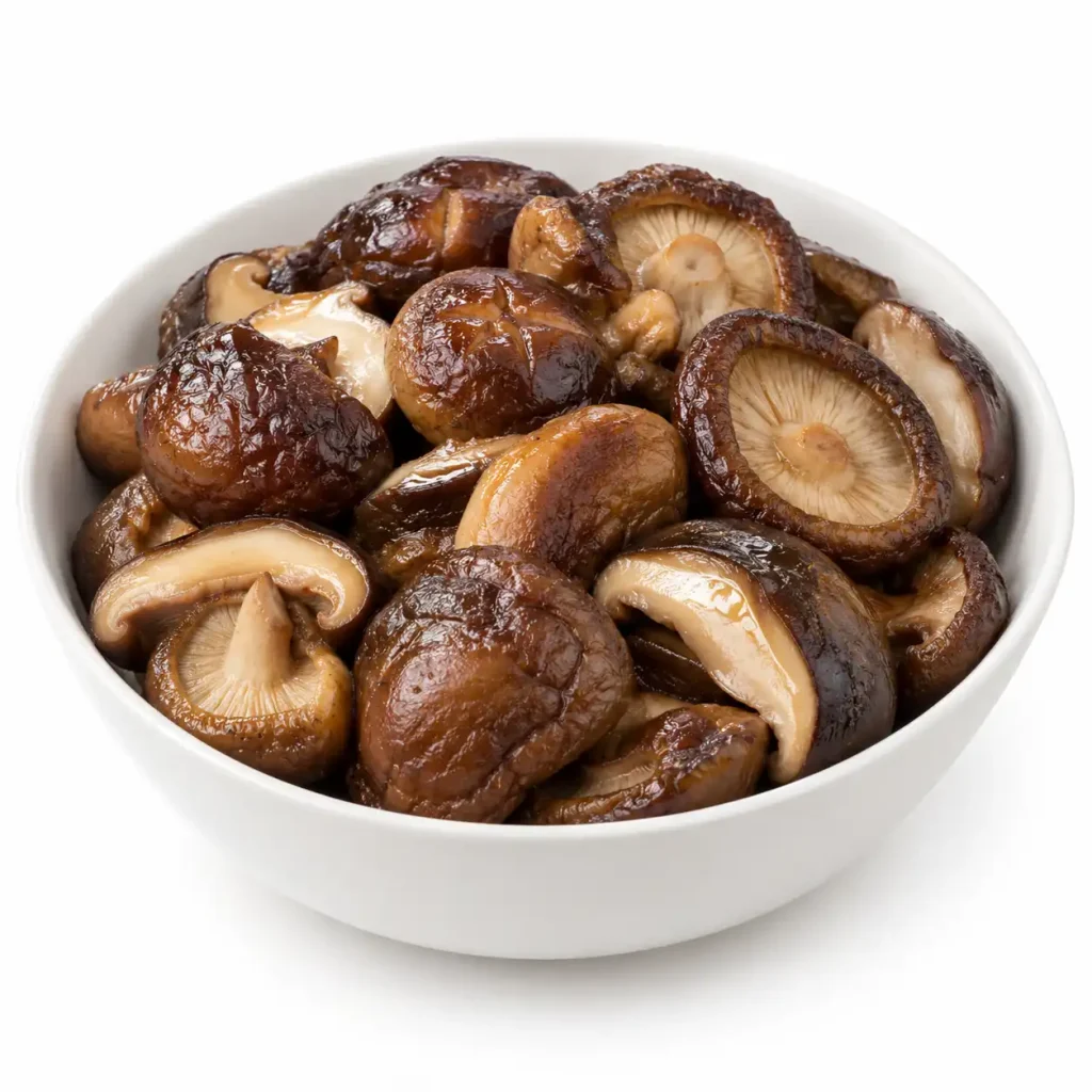 Ciuperci shiitake înmuiate, gata de gătit