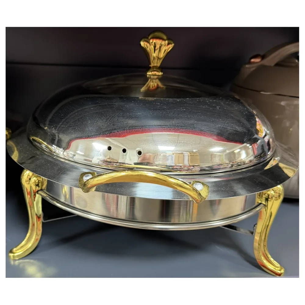 Set servire inox cu arzător și capac 28cm